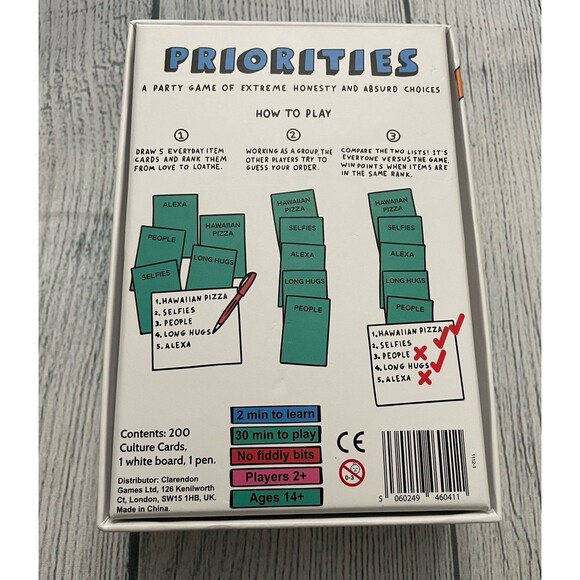 Priorities Card Game, Almost new! - Picture 4 of 4